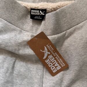 Eddie Bauer Light Gray Fleece-Lined Pants